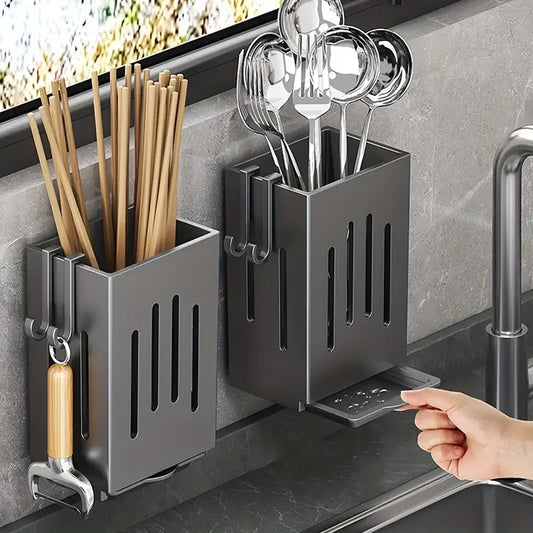 Wall-Mounted Utensil Holder